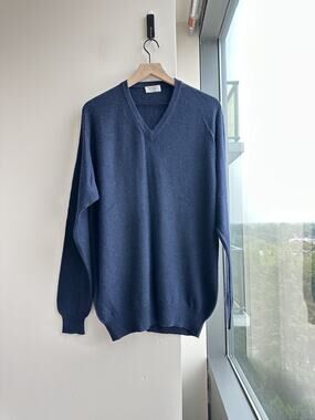 Cashmere 100% Cashmere Handmade In Nepal Navy Blue Sweater Sz XL